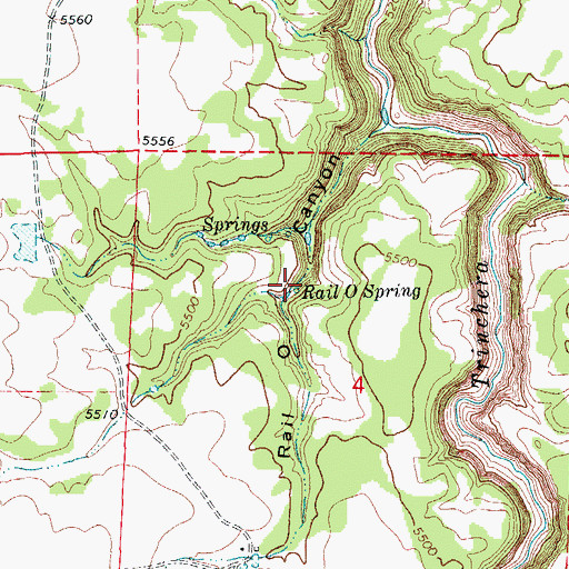 Topographic Map of Rail O Spring, CO