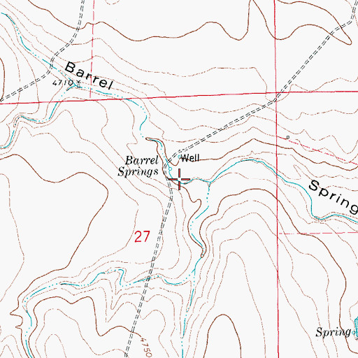 Topographic Map of Barrel Springs, CO