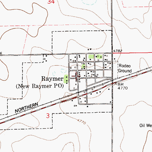 Topographic Map of New Raymer Post Office, CO