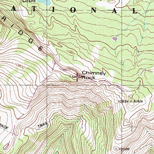 Topographic Map of Chimney Rock, CO