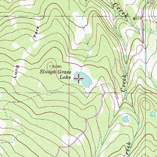 Topographic Map of Slough Grass Lake, CO