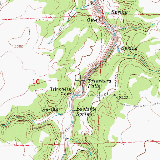 Topographic Map of Trinchera Falls, CO