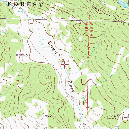 Topographic Map of Snell Park, CO