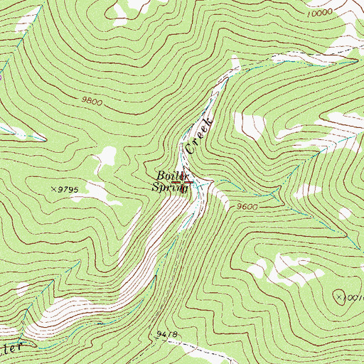 Topographic Map of Boiler Spring, CO