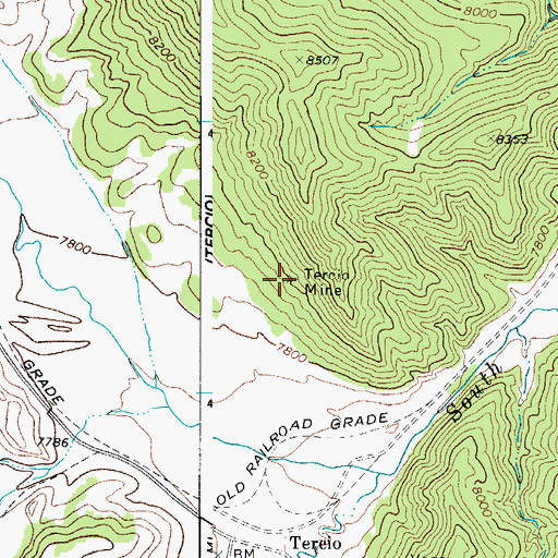 Topographic Map of Tercio Mine, CO