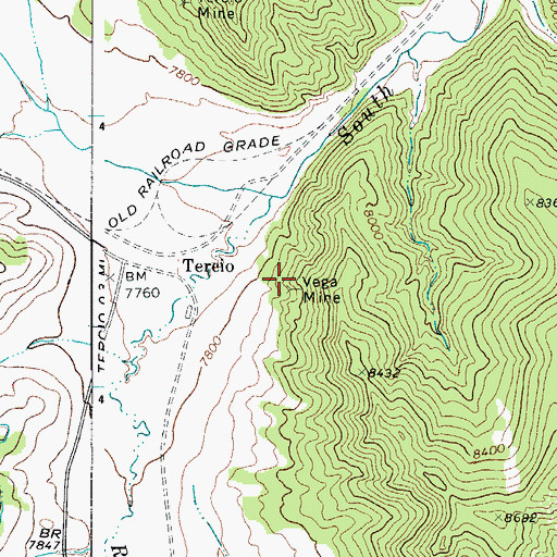 Topographic Map of Vega Mine, CO