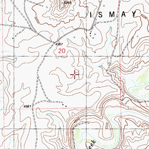 Topographic Map of Ismay Oil Field, UT