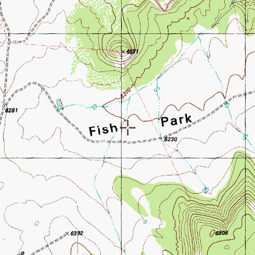 Topographic Map of Fish Park, CO