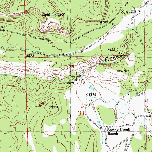 Topographic Map of Spring Creek, UT