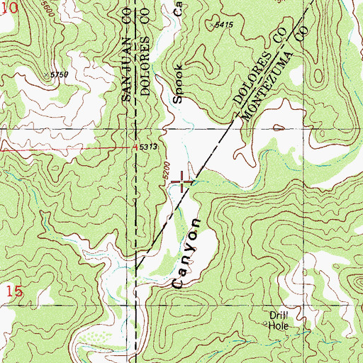 Topographic Map of Spook Canyon, CO