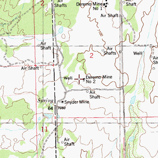 Topographic Map of Dermo Mine Number 2, CO