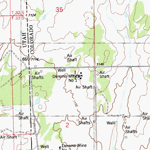 Topographic Map of Deremo Mine Number 1, CO