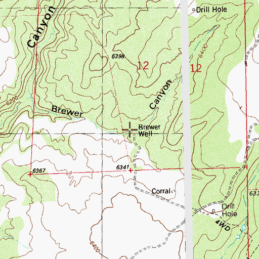 Topographic Map of Brewer Well, CO