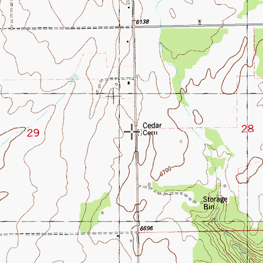 Topographic Map of Cedar Point Cemetery, UT