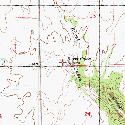Topographic Map of Burnt Cabin Spring, CO