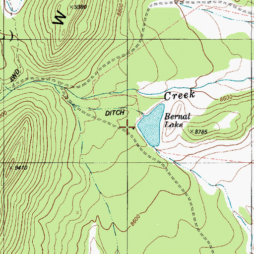 Topographic Map of Bernal Cabin, NM