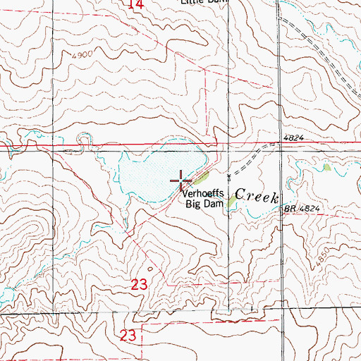 Topographic Map of Verhoeffs Big Dam, CO