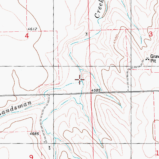 Topographic Map of South Fork Landsman Creek, CO