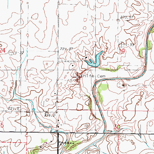 Topographic Map of Knife-Stout Cemetery, IL
