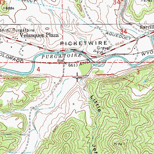 Topographic Map of Little Jeff Canyon, CO