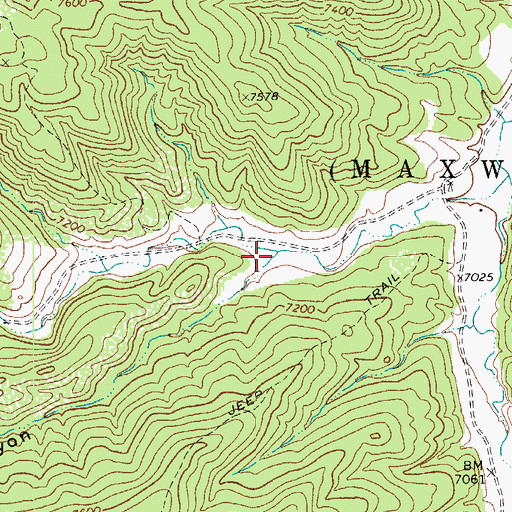 Topographic Map of Little Almosa Canyon, CO