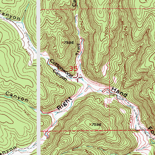 Topographic Map of Cottonwood Canyon, CO