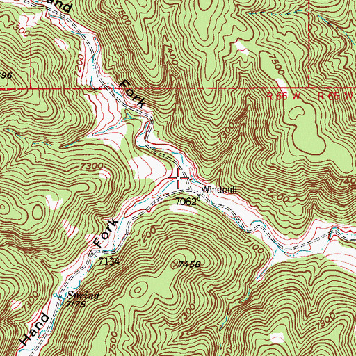 Topographic Map of Right Hand Fork Martinez Canyon, CO