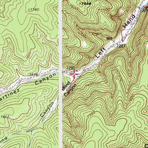 Topographic Map of Blind Canyon, CO
