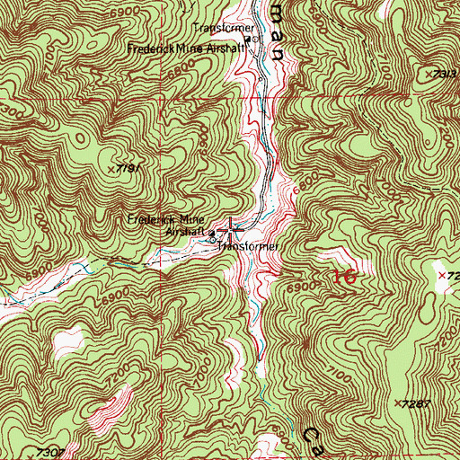 Topographic Map of Middle Fork Widow Woman Canyon, CO