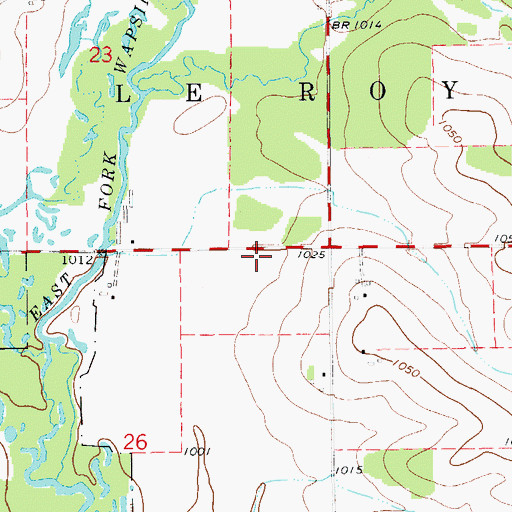Topographic Map of Plum Creek Wildlife Area, IA