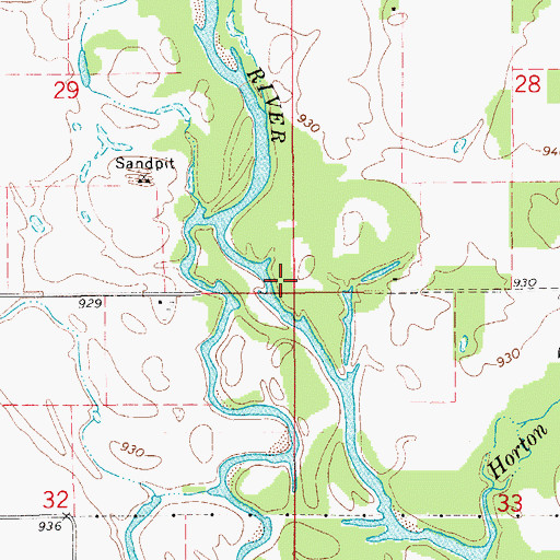 Topographic Map of Cedar River Green Belt, IA