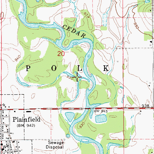 Topographic Map of North Cedar Park, IA