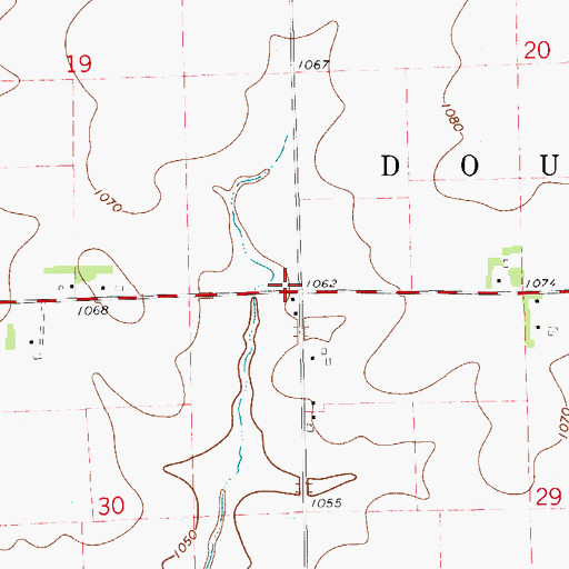 Topographic Map of Roxie Post Office (historical), IA