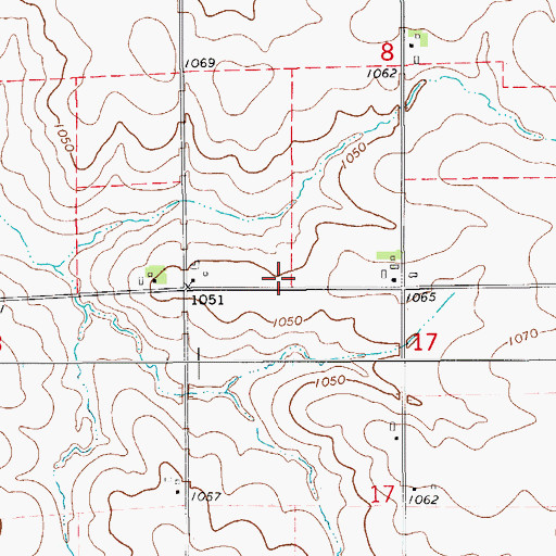 Topographic Map of Knott Post Office (historical), IA