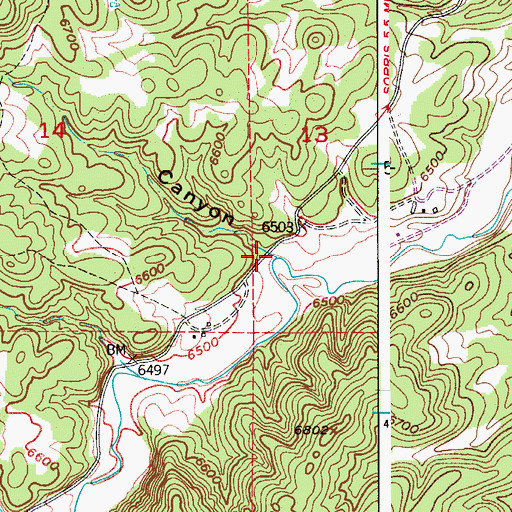 Topographic Map of Toro Canyon, CO