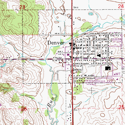 Topographic Map of Breckenridge Post Office (historical), IA