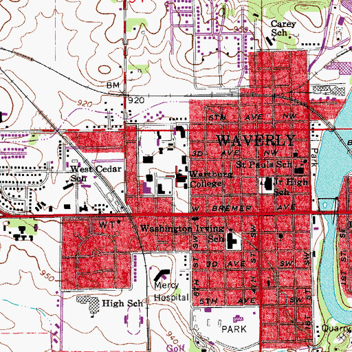 Topographic Map of Neumann Auditorium, IA