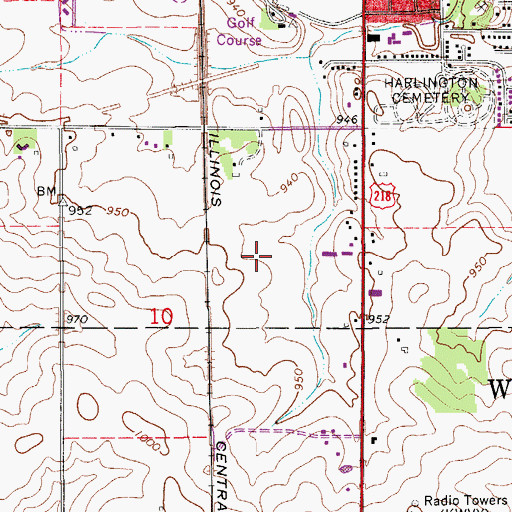 Topographic Map of Diers House, IA