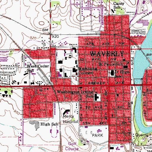 Topographic Map of Maintenance Building, IA