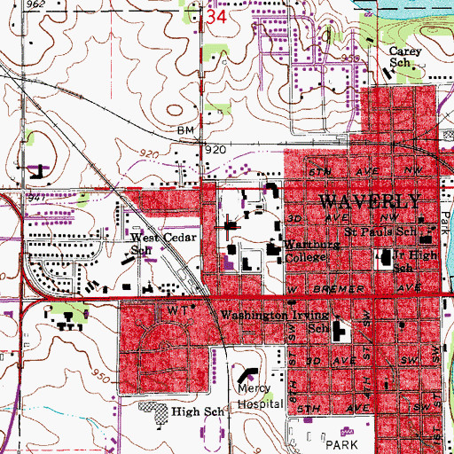 Topographic Map of Physical Education Center, IA