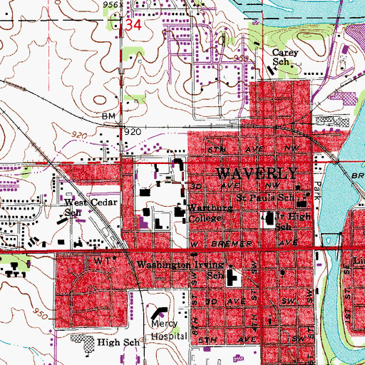 Topographic Map of The Residence, IA