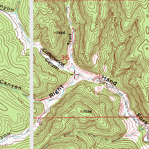 Topographic Map of Trail Canyon, CO