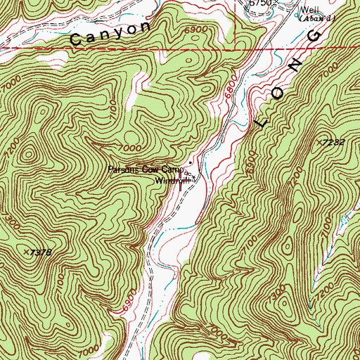 Topographic Map of Parsons Cow Camp, CO