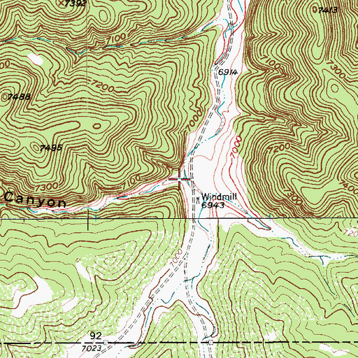 Topographic Map of Opposite Joe Baker Canyon, CO