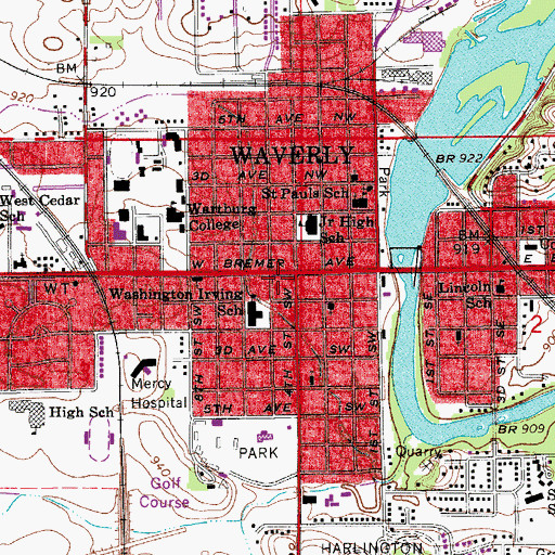Topographic Map of Smith Chiropractic Clinic, IA