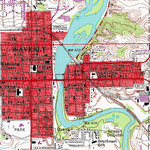 Topographic Map of Covenant Family Health Center, IA