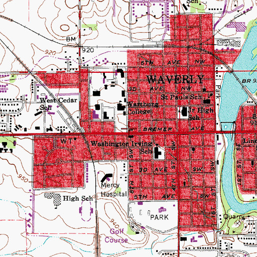 Topographic Map of Saint Andrews Episcopal Church, IA