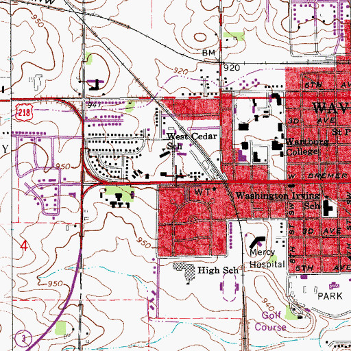 Topographic Map of Trinity United Methodist Church, IA