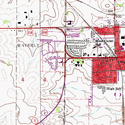 Topographic Map of Redeemer Lutheran Church, IA