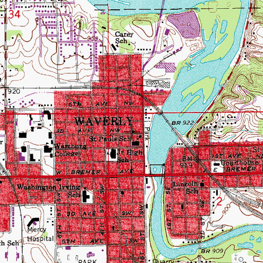 Topographic Map of Cornerstone Church of the Nazarene, IA